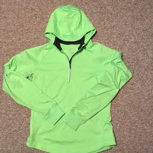 Nike hooded pullover running jacket bright green